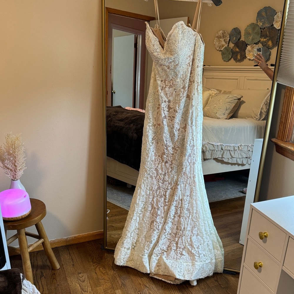 Elegant White Lace Gown